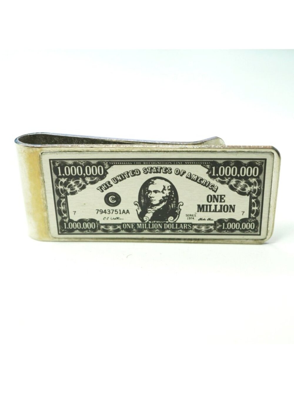 Vintage One Million Dollars Money Clip Novelty Wallet Clip Silver Tone